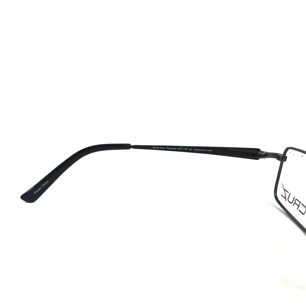 Cruz Eyeglasses Frame I-172 Black Gun Gunmetal Rectangle Titanium 54-18-140